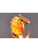 "14K 585 Pendentif Ambre Or Rose Vintage d'Authenticité" vpab001